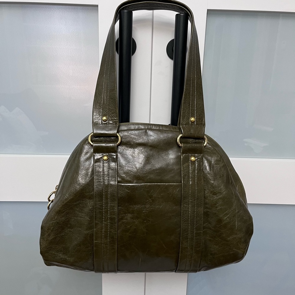 Sylvie Celine Olive Green Leather Shoulder Bag
